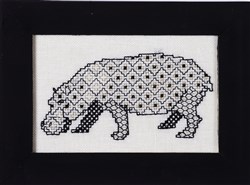 Blackwork Beasts - Hippo